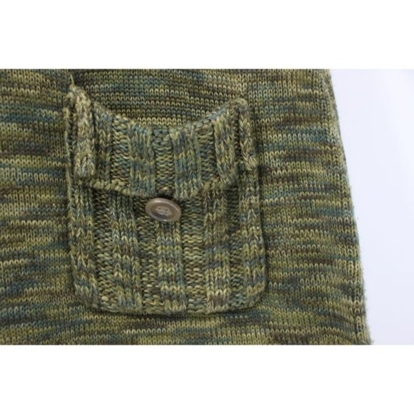 Calvin Klein Sweater Dress Women's M Acrylic Sleeveless Green Turtleneck pockets - Picture 2 of 10